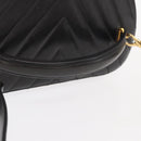 CHANEL V Stitch Vanity Hand Bag Lamb Skin 2way Black Gold CC Auth 158944SAV-7