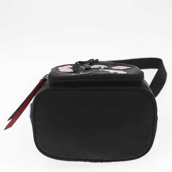PRADA Hand Bag Nylon 2way Black Silver Auth 158945SAM