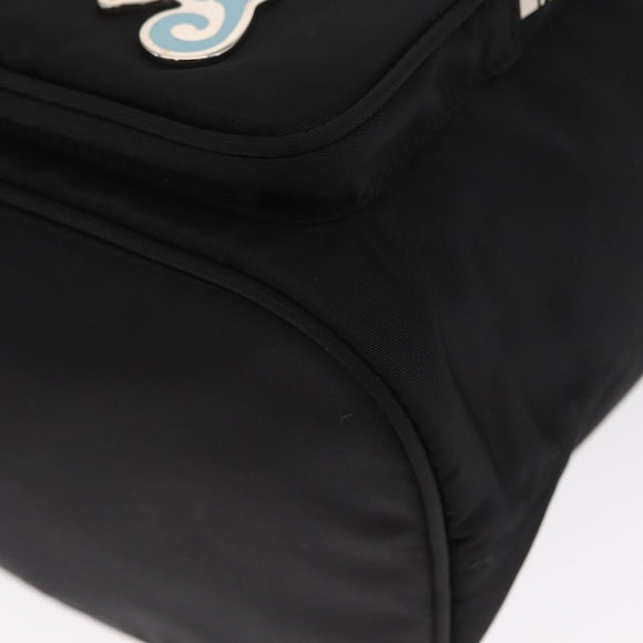 PRADA Hand Bag Nylon 2way Black Silver Auth 158945SAM