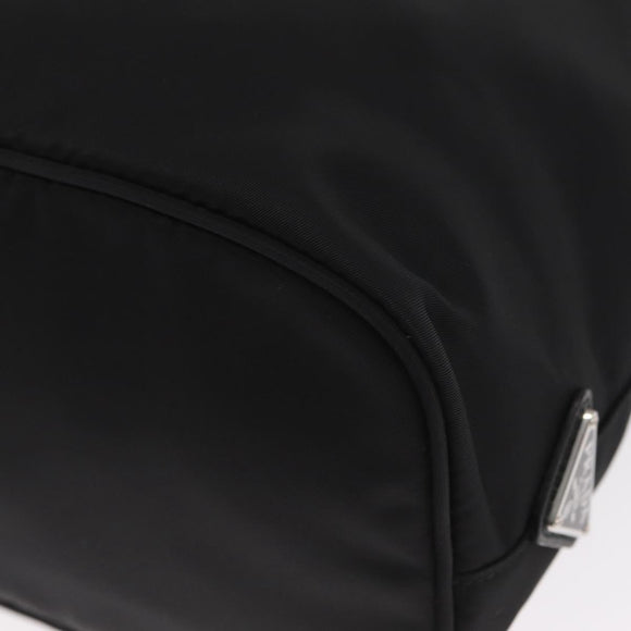 PRADA Hand Bag Nylon 2way Black Silver Auth 158945SAM