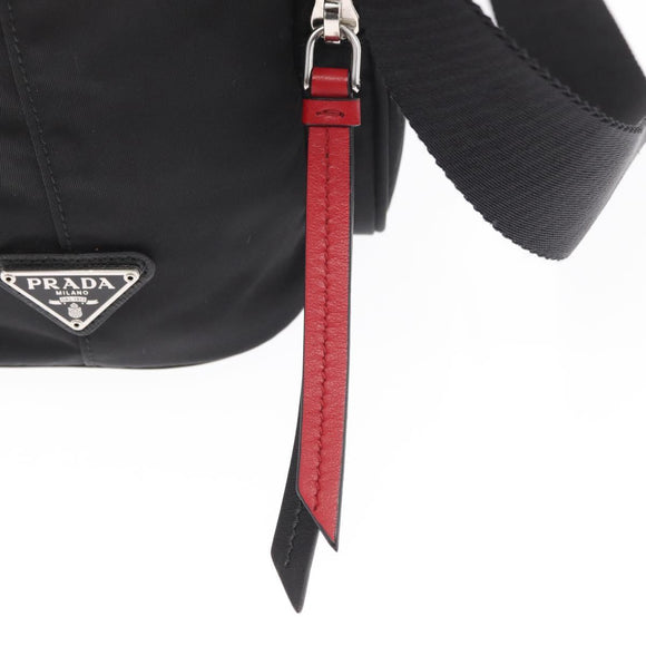 PRADA Hand Bag Nylon 2way Black Silver Auth 158945SAM
