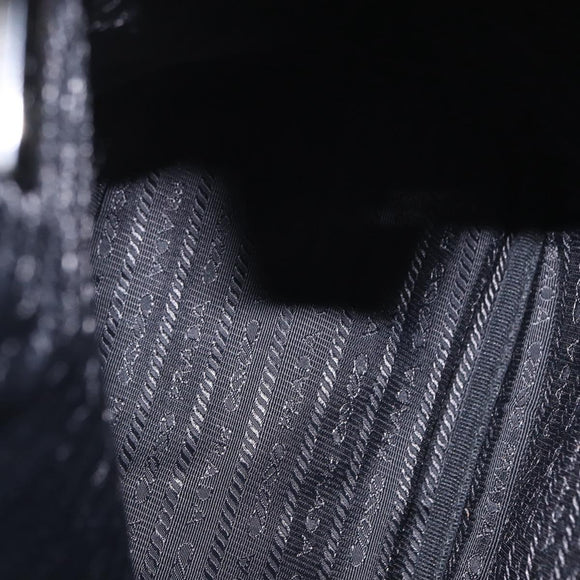 PRADA Hand Bag Nylon 2way Black Silver Auth 158945SAM