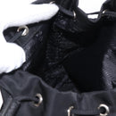 PRADA Hand Bag Nylon 2way Black Silver Auth 158945SAM-27