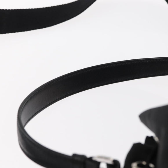 PRADA Hand Bag Nylon 2way Black Silver Auth 158945SAM