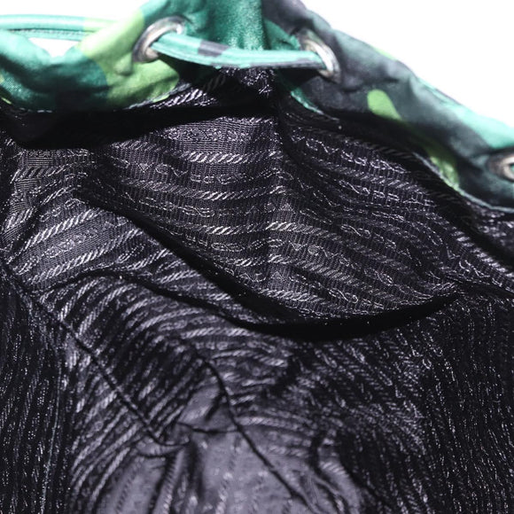 PRADA Backpack Nylon Green Silver Auth 158946V
