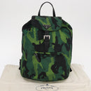 PRADA Backpack Nylon Green Silver Auth 158946V-12
