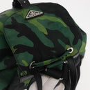 PRADA Backpack Nylon Green Silver Auth 158946V-6