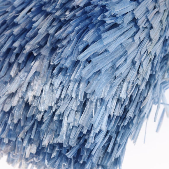 PRADA Hand Bag Raffia Blue Gold Auth 158947V