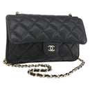 CHANEL Matelasse Chain Eco bag Bag Caviar Skin Black Gold CC Auth 158950SAM-1