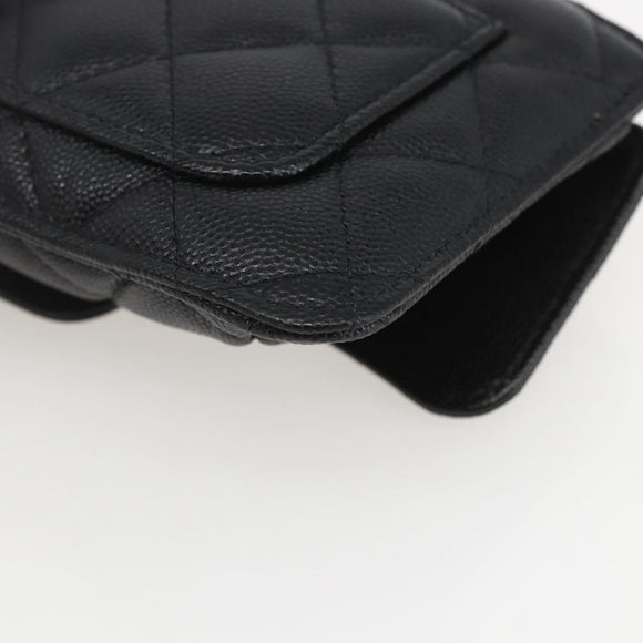 CHANEL Matelasse Chain Eco bag Bag Caviar Skin Black Gold CC Auth 158950SAM