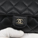 CHANEL Matelasse Chain Eco bag Bag Caviar Skin Black Gold CC Auth 158950SAM-17