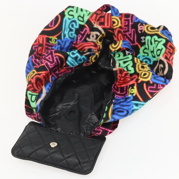 CHANEL Matelasse Chain Eco bag Bag Caviar Skin Black Gold CC Auth 158950SAM