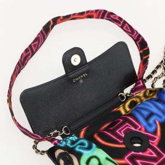 CHANEL Matelasse Chain Eco bag Bag Caviar Skin Black Gold CC Auth 158950SAM