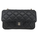 CHANEL Matelasse Chain Eco bag Bag Caviar Skin Black Gold CC Auth 158950SAM-13