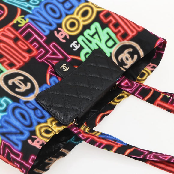 CHANEL Matelasse Chain Eco bag Bag Caviar Skin Black Gold CC Auth 158950SAM