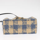 LOEWE Hand Bag Raffia 2way Light Blue Silver Auth 158951SAV-5