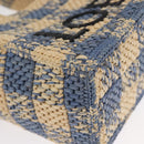 LOEWE Hand Bag Raffia 2way Light Blue Silver Auth 158951SAV-9