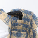 LOEWE Hand Bag Raffia 2way Light Blue Silver Auth 158951SAV-20