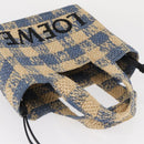 LOEWE Hand Bag Raffia 2way Light Blue Silver Auth 158951SAV-6