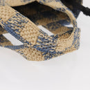 LOEWE Hand Bag Raffia 2way Light Blue Silver Auth 158951SAV-7