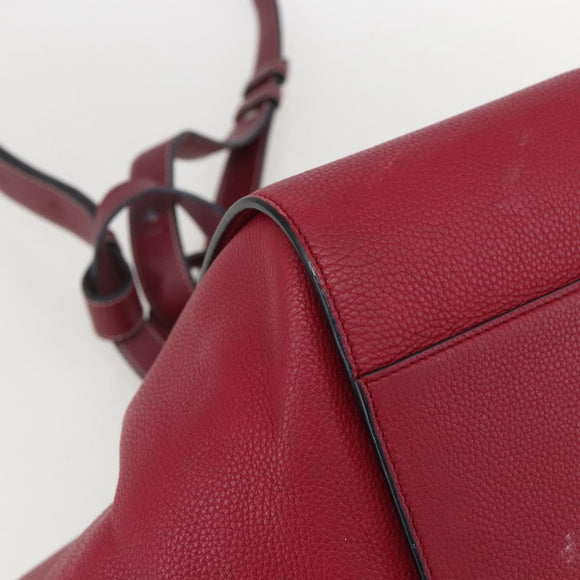 LOEWE Hammock Hand Bag Leather 2way Bordeaux Silver Auth 158952SAV