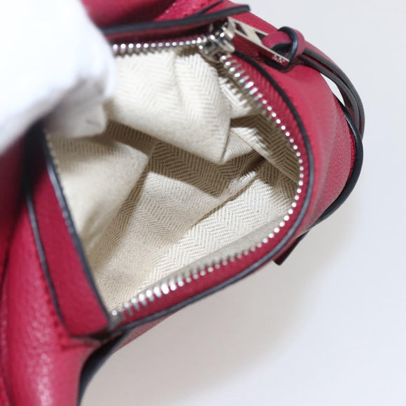 LOEWE Hammock Hand Bag Leather 2way Bordeaux Silver Auth 158952SAV