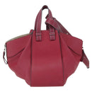 LOEWE Hammock Hand Bag Leather 2way Bordeaux Silver Auth 158952SAV-2