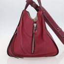 LOEWE Hammock Hand Bag Leather 2way Bordeaux Silver Auth 158952SAV-4