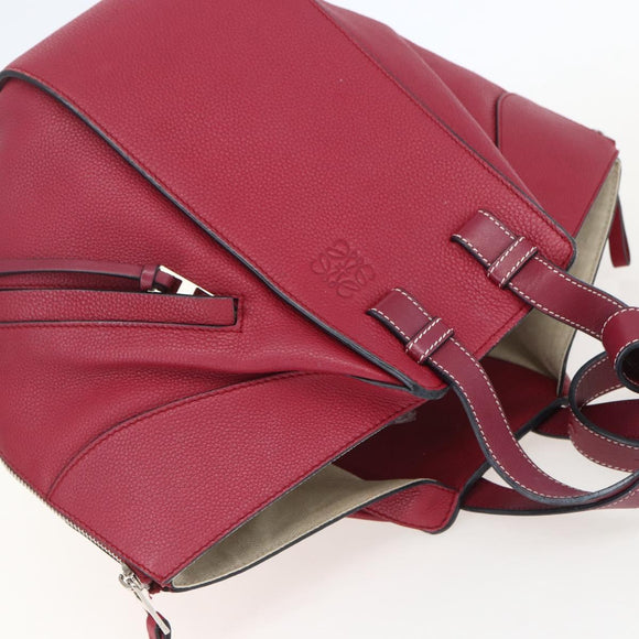 LOEWE Hammock Hand Bag Leather 2way Bordeaux Silver Auth 158952SAV
