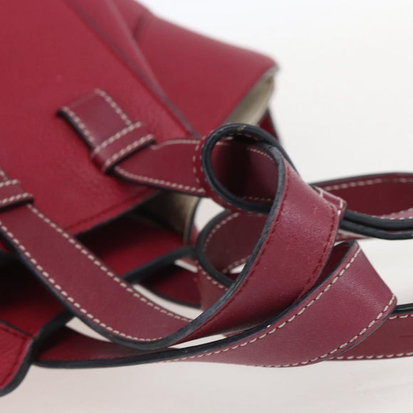 LOEWE Hammock Hand Bag Leather 2way Bordeaux Silver Auth 158952SAV