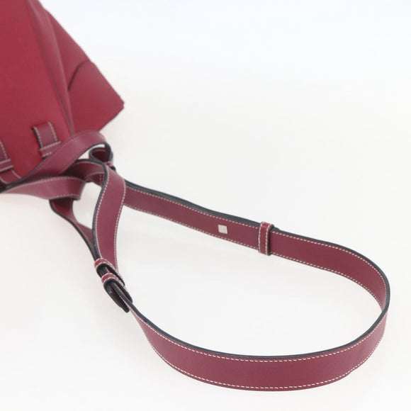 LOEWE Hammock Hand Bag Leather 2way Bordeaux Silver Auth 158952SAV