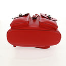 GUCCI Bamboo Backpack Leather Red Silver 370833 Auth 158958V-13