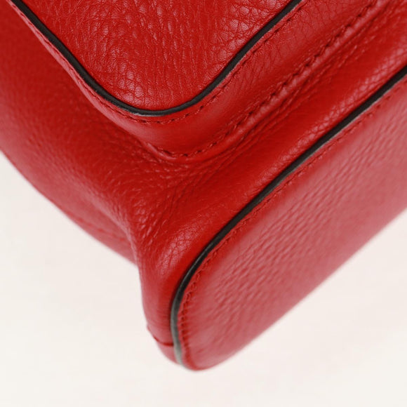 GUCCI Bamboo Backpack Leather Red Silver 370833 Auth 158958V