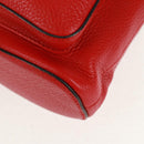 GUCCI Bamboo Backpack Leather Red Silver 370833 Auth 158958V-16