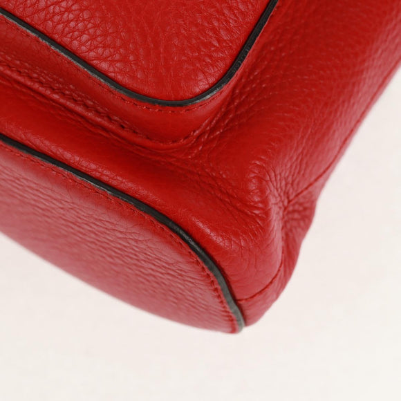 GUCCI Bamboo Backpack Leather Red Silver 370833 Auth 158958V