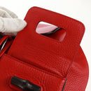 GUCCI Bamboo Backpack Leather Red Silver 370833 Auth 158958V-20