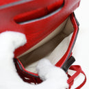 GUCCI Bamboo Backpack Leather Red Silver 370833 Auth 158958V-21