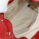 GUCCI Bamboo Backpack Leather Red Silver 370833 Auth 158958V-27