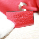 GUCCI Bamboo Backpack Leather Red Silver 370833 Auth 158958V-32