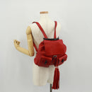 GUCCI Bamboo Backpack Leather Red Silver 370833 Auth 158958V-33
