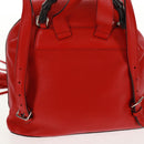 GUCCI Bamboo Backpack Leather Red Silver 370833 Auth 158958V-4
