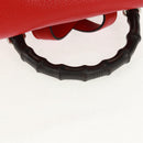 GUCCI Bamboo Backpack Leather Red Silver 370833 Auth 158958V-8