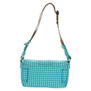 FENDI Mamma Baguette Shoulder Bag Nylon Light Blue Gold Auth 158965V-3