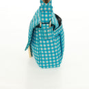 FENDI Mamma Baguette Shoulder Bag Nylon Light Blue Gold Auth 158965V-4
