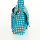 FENDI Mamma Baguette Shoulder Bag Nylon Light Blue Gold Auth 158965V-5