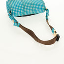 FENDI Mamma Baguette Shoulder Bag Nylon Light Blue Gold Auth 158965V-7