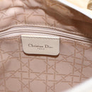 Christian Dior Lady Dior Canage Hand Bag Nylon White Silver Auth 158966-16