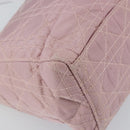 Christian Dior Lady Dior Canage Hand Bag Nylon 2way Pink Silver Auth 158969-18