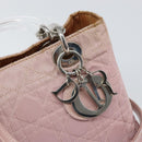Christian Dior Lady Dior Canage Hand Bag Nylon 2way Pink Silver Auth 158969-19