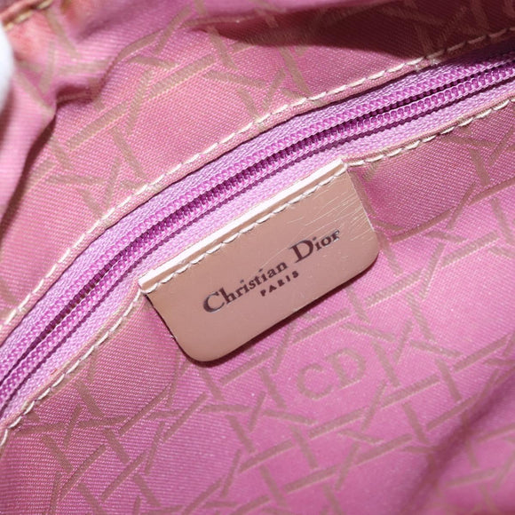 Christian Dior Lady Dior Canage Hand Bag Nylon 2way Pink Silver Auth 158969